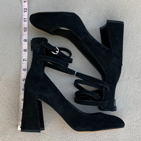 1.State Makal Genuine Suede Strappy Flared Heels Sz8 - Picture 10 of 16